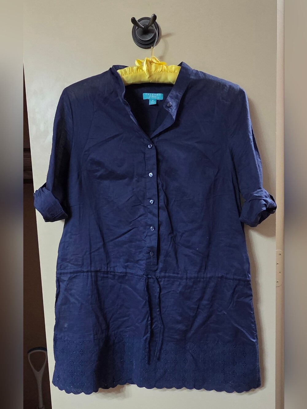 Calypso St. Barth Navy Blue Button-Front Tunic